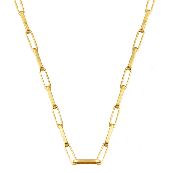 14 Ayar Ataç Altın Zincir Kolye (4 mm Enli) 45 cm.