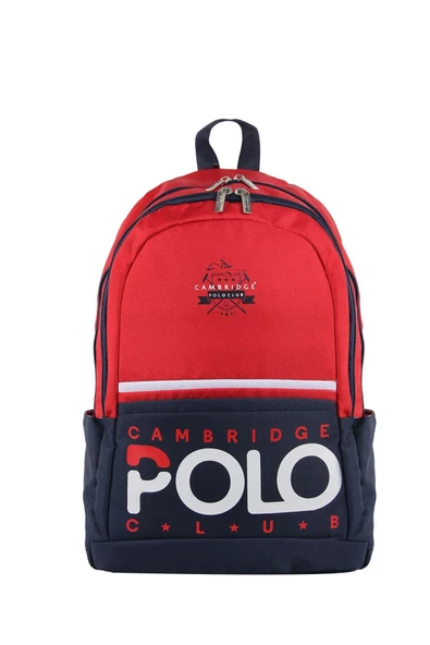 Cambridge Polo Club Preppy II Çift Ana Bölmeli Unisex Okul Sırt Çantası Kırmızı / CPC3019.003