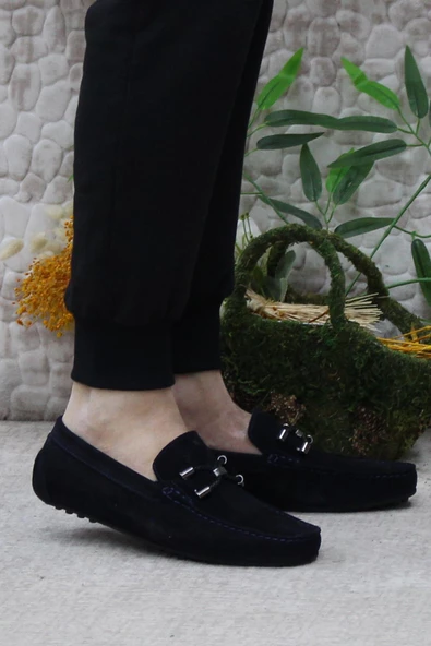 Mehmet Mete 31118 Lacivert Süet Hakiki Deri Loafer Erkek Babet Erkek Ayakkabı ürün görseli