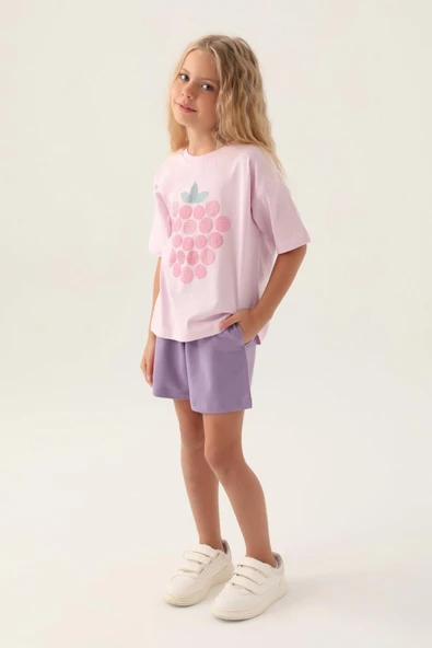 Rolypoly Kız Çocuk Garson Rose Şortlu Pijama Takım 3414 - Resim 2