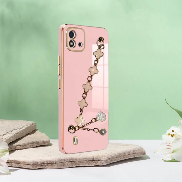 REALME C11 2021 TLP ELÇEK ŞANZELİZE KILIF  ROSE GOLD