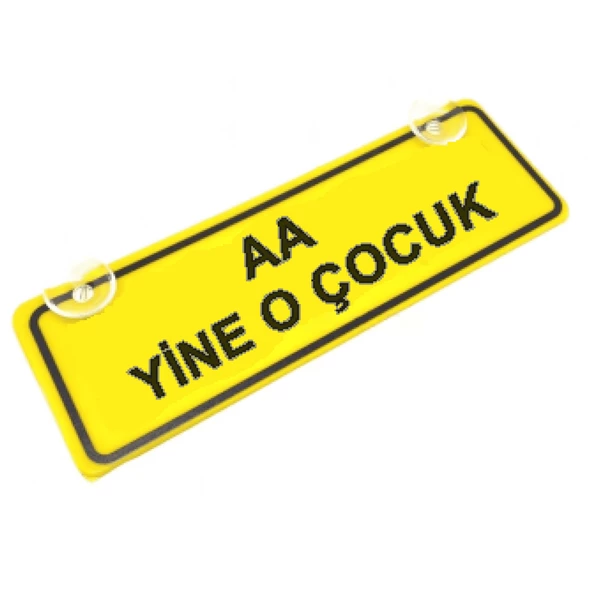 Aaa Yine O Çocuk Sök-Tak Pratik yeni nesil Sarı Dekor Plaka