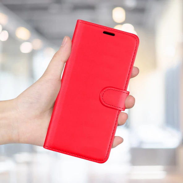 Xiaomi Redmi Note 11S Tlp Kartlıklı Cüzdan Kılıf (Deluxe Wallet Case)  KIRMIZI