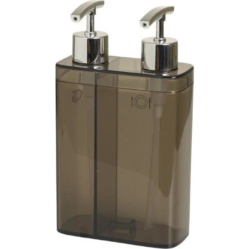 Primanova Viva 2Li Sıvı Sabunluk Şeffaf Siyah M-E11-25 ürün görseli