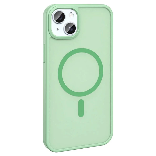 iPhone 13 Uyulu Uyumlu Kılıf Magsafe Şarj Özellikli Mat Arka Yüzey Sio Kapak - Resim 6