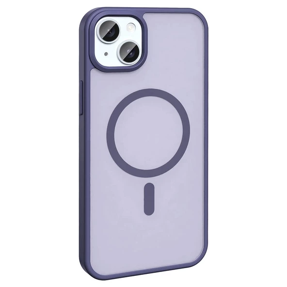 iPhone 13 Uyulu Uyumlu Kılıf Magsafe Şarj Özellikli Mat Arka Yüzey Sio Kapak - Resim 9