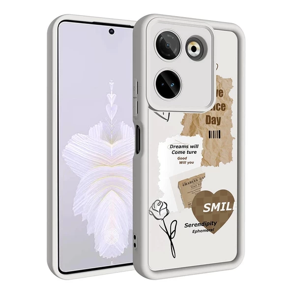 Tecno Camon 20 Pro 4G Uyumlu Kılıf Kamera Korumalı Baskılı Arka Yüzey Klas Kapak - 4