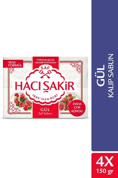 Hacı Şakir Gül Kalıp Sabun 4x150GR X 2 Adet