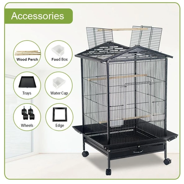 CocodyPet A08 Papağan Kafesi Ayaklı 46x46x86 - 5