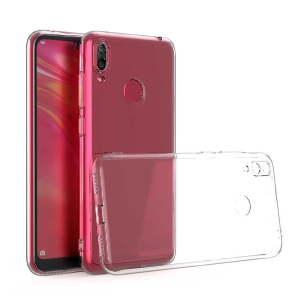 Huawei Y7 Prime 2019 Uyumlu  Kılıf Kamera Korumalı Süper Silikon Kapak