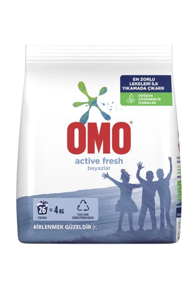 Omo Active Fresh Beyazlar İçin Toz Deterjan 4 Kg 26 Yıkama