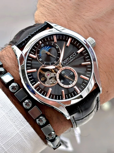 Ferrucci Function FCF.03343FK.0 Deri Kordon Otomatik Erkek Kol Saati ürün görseli