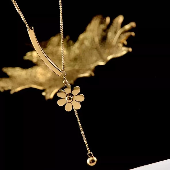 Papatya Gold Çelik Kolye Sns202875 - 5