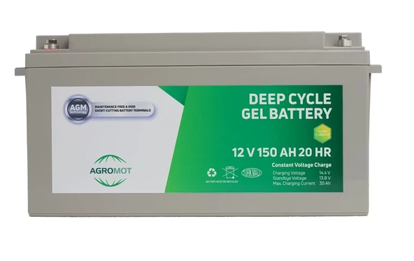 Agromot 12v 150 Ah Jel Akü - Resim 2