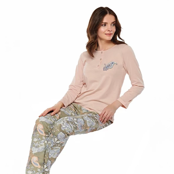 Alperi 79450 Kadın Kışlık Düğmeli Pijama Takım - 2