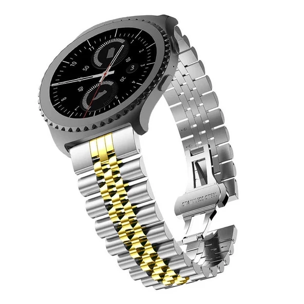 Gear S3 KRD-36 22mm Akıllı Saat Kordonu Metal Kordon