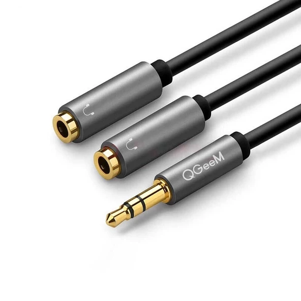 Qgeem QG-AU08 3.5mm Akıllı Saat Kordonu Çoğaltıcı Audio Kablo