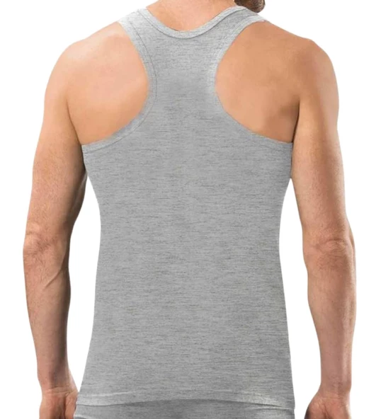 2 Adet Erkek Slim Fit Dar Kalıp Likralı Penye Sporcu Atleti(Rambo Atleti) - 12