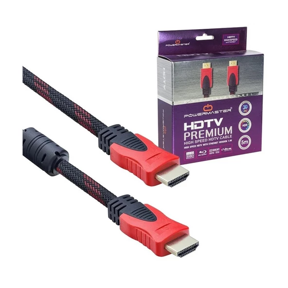 Powermaster 1.4V Örgülü 5 Metre Kutulu Hdmi Kablo