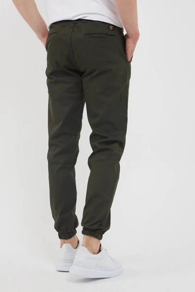 Erkek Siyah Yan Cepli Paça Lastikli Likralı Jogger Pantolon - 4