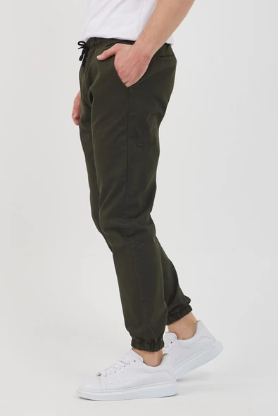 Erkek Siyah Yan Cepli Paça Lastikli Likralı Jogger Pantolon - 5