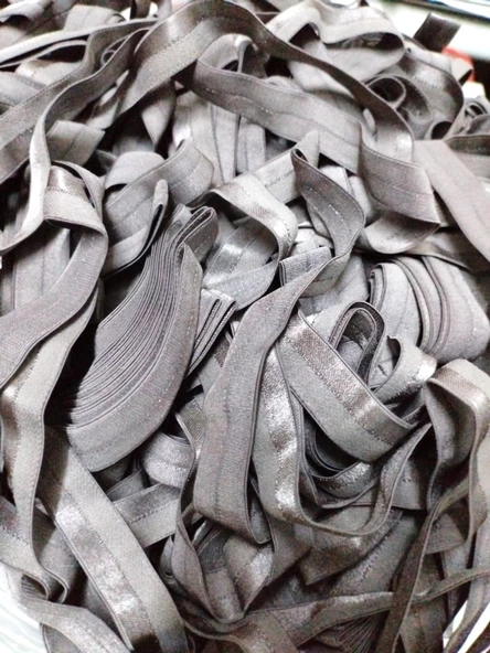 Hayal Sepeti Katlama Biye lastik - 1. KALİTE ANTRASİT RENKI PARLAK  eni 1,5cm Çamaşır Lastiği 5METRE - 3