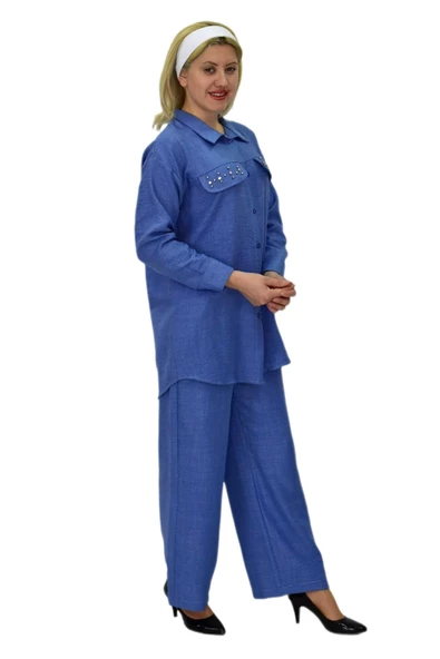 Kadın Ayrobin İkili Bluz Pantolon Takım BGL-ST03710 - Resim 5