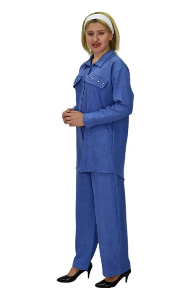 Kadın Ayrobin İkili Bluz Pantolon Takım BGL-ST03710 - Resim 8