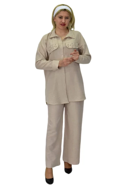 Kadın Ayrobin İkili Bluz Pantolon Takım BGL-ST03710 - Resim 9