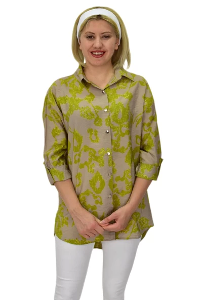 Kadın Leopar Desen Ayrobin Gömlek BGL-ST03700 ürün görseli