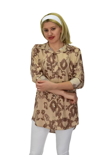 Kadın Leopar Desen Ayrobin Gömlek BGL-ST03700 - Resim 6