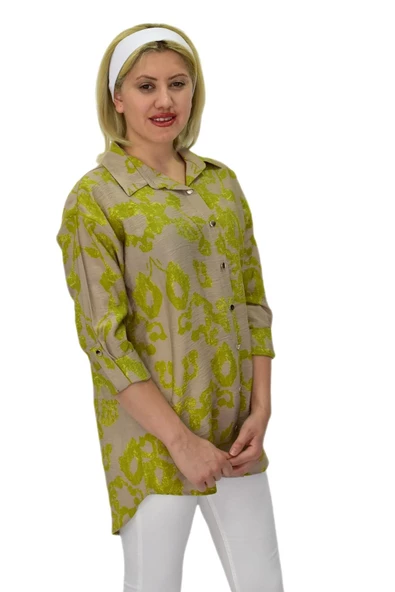 Kadın Leopar Desen Ayrobin Gömlek BGL-ST03700 - Resim 7