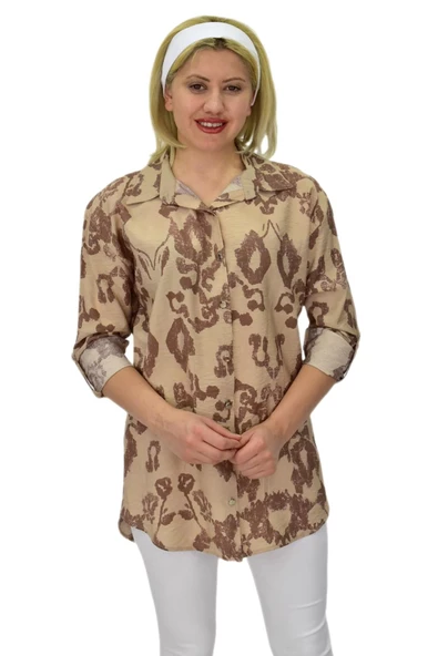 Kadın Leopar Desen Ayrobin Gömlek BGL-ST03700 - Resim 2