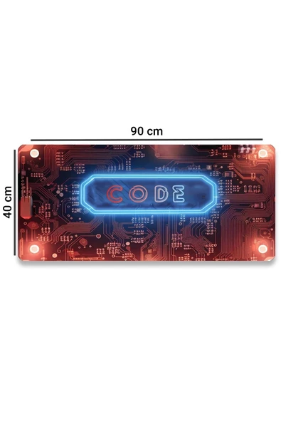SonicTouch UltraGrand Code Devre Kartı Dikişsiz Xxl Gaming Oyuncu Masaüstü Klavye Mouse Pad 40x90Cm - 2