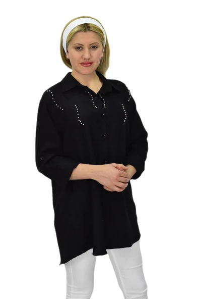 Kadın Taşlı Ayrobin Gömlek BGL-ST03701 - 3
