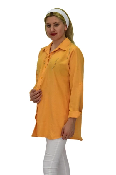 Kadın Taşlı Ayrobin Gömlek BGL-ST03701 - 9