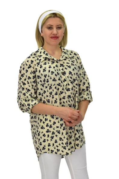 Kadın Çiçekli Bluz BGL-ST03712 - Resim 4