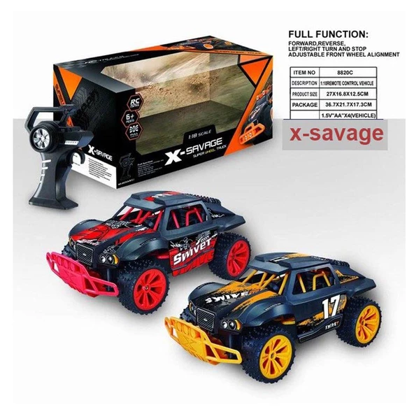 1:18 Joystick KumandalıŞarjlı Full Fonksiyon X-Savage Super Wheel