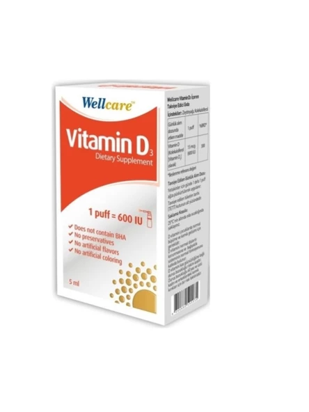 Wellcare Vitamin D3 600 Iu 5 Ml Sprey