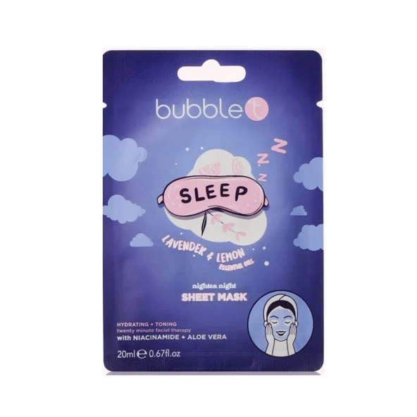 Bubble T Sleep Lavender & Lemon Sheet Masks 20 ml Yüz Maskesi