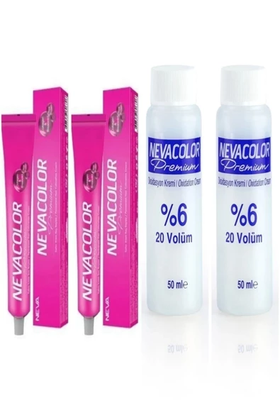 Neva Color 2 li Tüp Boya 4.07 Türk Kahvesi+ 2 li Oksidan