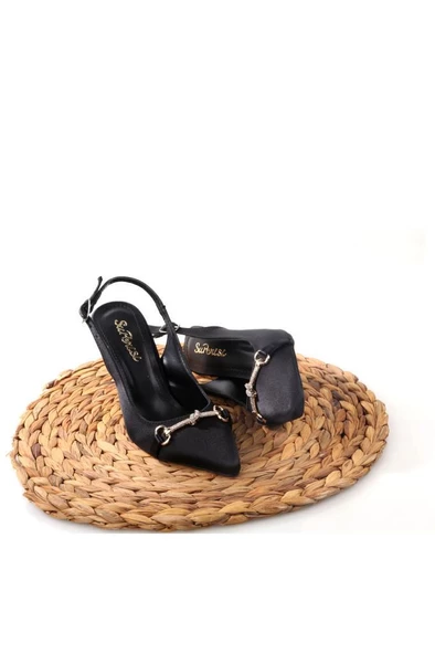 Papuçcity Sprs 02833 8,5 Cm Topuklu Kadın Arkası Açık Stiletto Ayakkabı - 5