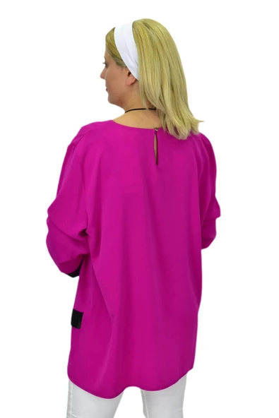 Kadın Fuşya Pembe Bluz BGL-ST03716 - 5