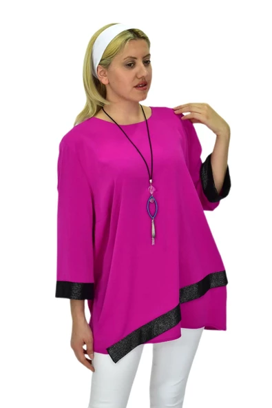 Kadın Fuşya Pembe Bluz BGL-ST03716 - 4