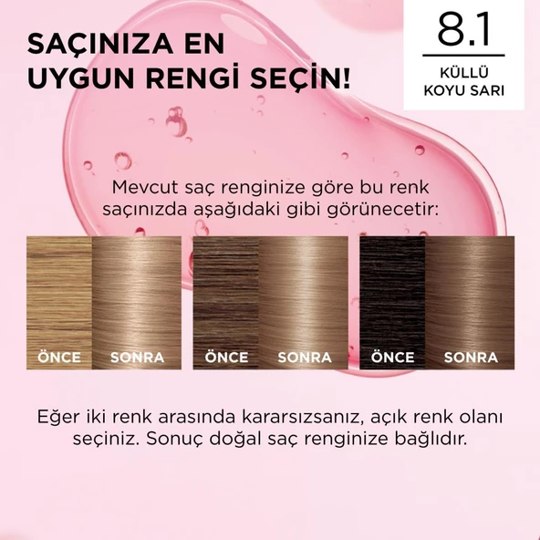 L’oréal Paris Excellence Creme 8.1 Küllü Koyu Sarı Saç Boyası - 7