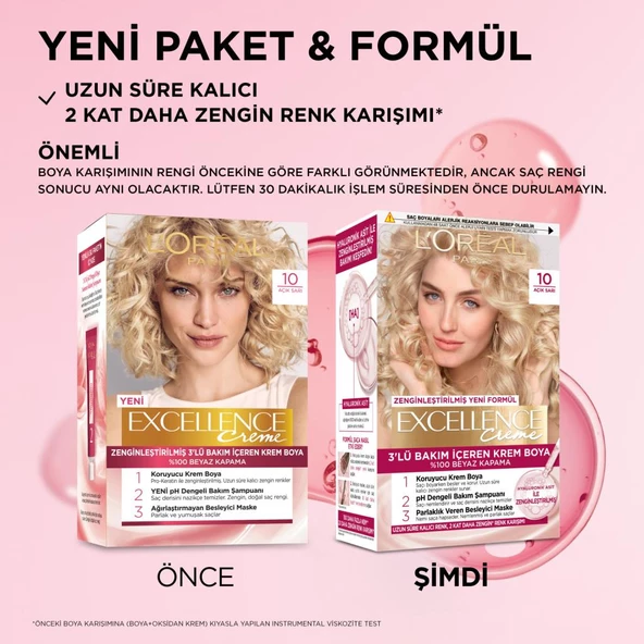 L’oréal Paris Excellence Creme 10 Açık Sarı Saç Boyası - Resim 3