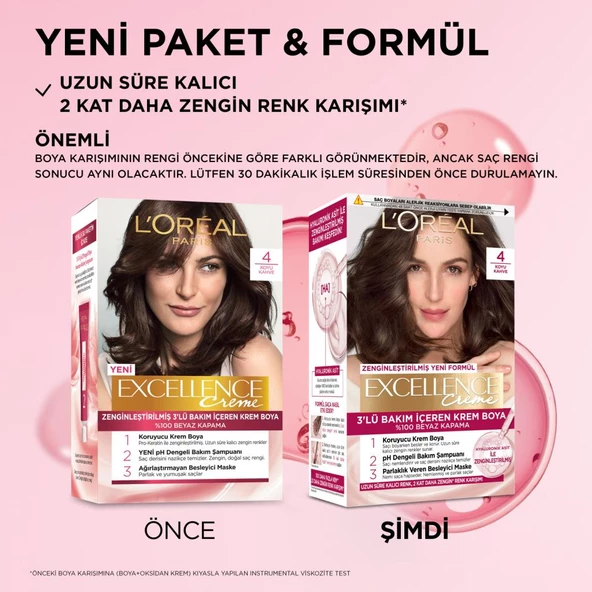 L’oréal Paris Excellence Creme 4 Koyu Kahve Saç Boyası - 3