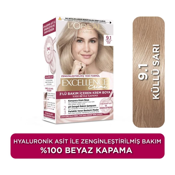L’oréal Paris Excellence Creme 9.1 Küllü Sarı Saç Boyası