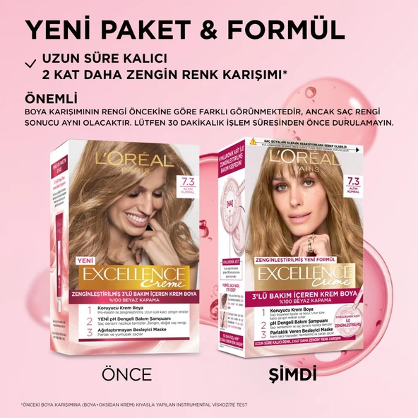 L’oréal Paris Excellence Creme 7.3 Altın Kumral Saç Boyası - 3