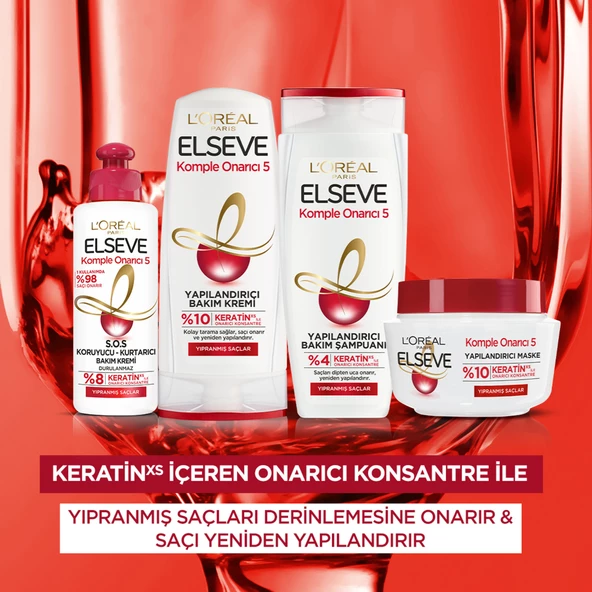 L'Oréal Paris Elseve Komple Onarıcı 5 Yapılandırıcı Bakım Şampuanı 360 ml - 8